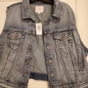 Torrid Distressed Sleeveless Jean Jacket